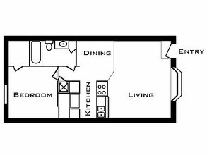 1 Bed 1 Bath A 2042 floor plan